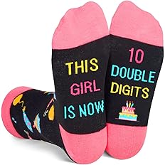 HAPPYPOP Crazy Silly Funny Socks for Kids, Top Best Cool Presents Gifts for 10 Year Old Girl, 10th Birthday Gifts for Tween G
