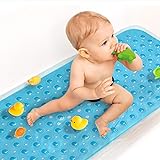 Upgrade Baby Bath Mat Non Slip Extra Long Bathtub Mat for Kids 40 X 16 Inch - Eco Friendly Bath Tub Mat with 200 Big Suction