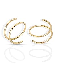 double hoop earrings, doule piercing earrings, gold earrings, gold earrings for women