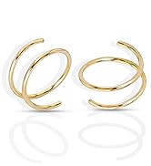 double hoop earrings, doule piercing earrings, gold earrings, gold earrings for women