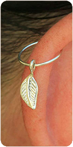 Silver Helix Leaf Charm