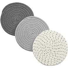 Potholders Set Trivets Set 100% Pure Cotton Thread Weave Hot Pot Holders Set (Set of 3) Stylish Coasters, Hot Pads, Hot Mats,