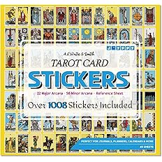 Joyppy Mini Tarot Stickers for Journaling - 1008 PCS Tarot Card Stickers Based on Rider Waite Tarot Deck - 1.25" x 0.78" - Cl