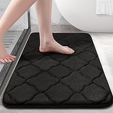 OLANLY Memory Foam Bath Mat Rug 24x16, Ultra Soft Non Slip and Absorbent Bathroom Rug, Machine Wash Dry, Comfortable, Thick B