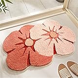 qwnty Bathroom Rug 18”x 28”Funny Bath Mats Two Flowers Bath Mat Beautiful Bath Mats for Bathroom Non Slip Cool Rugs Microfibe