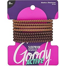 Goody Ouchless Womens Elastic Hair Tie - 8 Count, Brunette - Suitable for All Hair Types - Pain-Free Hair Accessories for Wom