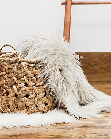 Faux furs displayed in a basket