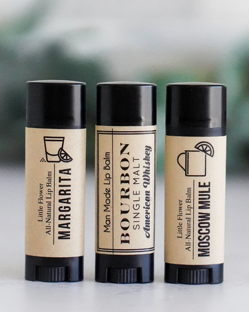 Mens lip balm chapstick black bourbon mule margarita