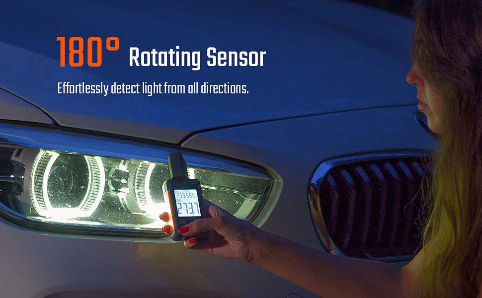 TS-710 light meter with 180 degree rotating sensor for testing headlight of car