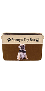 Personalized Dog Toy Storage Basket Bin