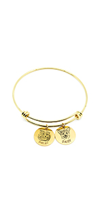 bangle bracelet with dog cat portrait old jewelry 18k handmade