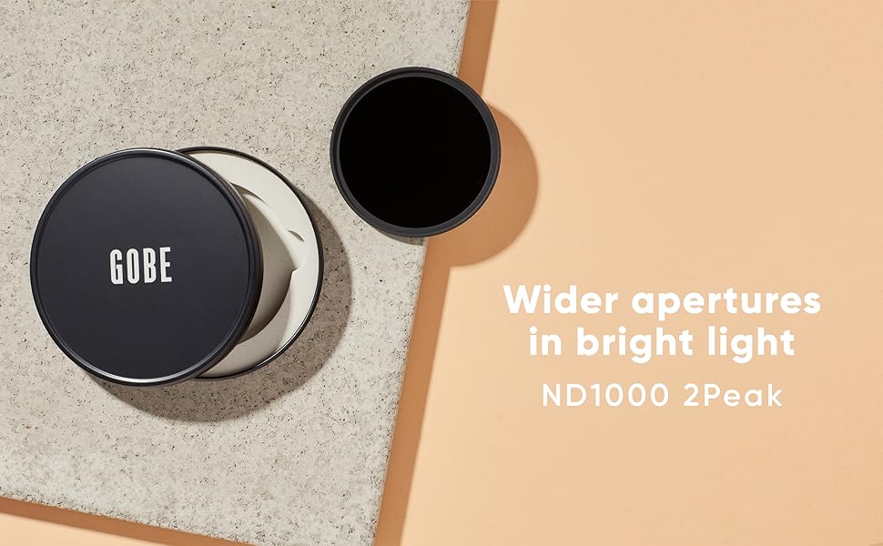 ND1000 ND filter, ND1000 lens filter, ND1000 filter, Gobe ND, Gobe ND1000, 10 stop, ND