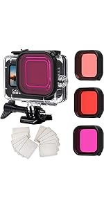 GOPRO HERO 10/9 BLACK Case+ 3 Pack Filters