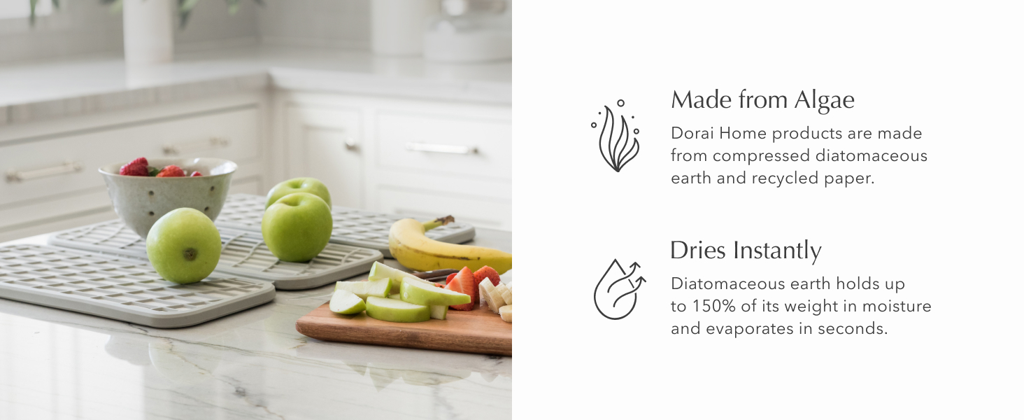 made from algae home products kitchen recycled dries instantly