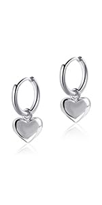 silver heart earrings