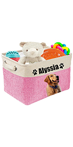 Personalized Dog Toy Storage Basket Bin