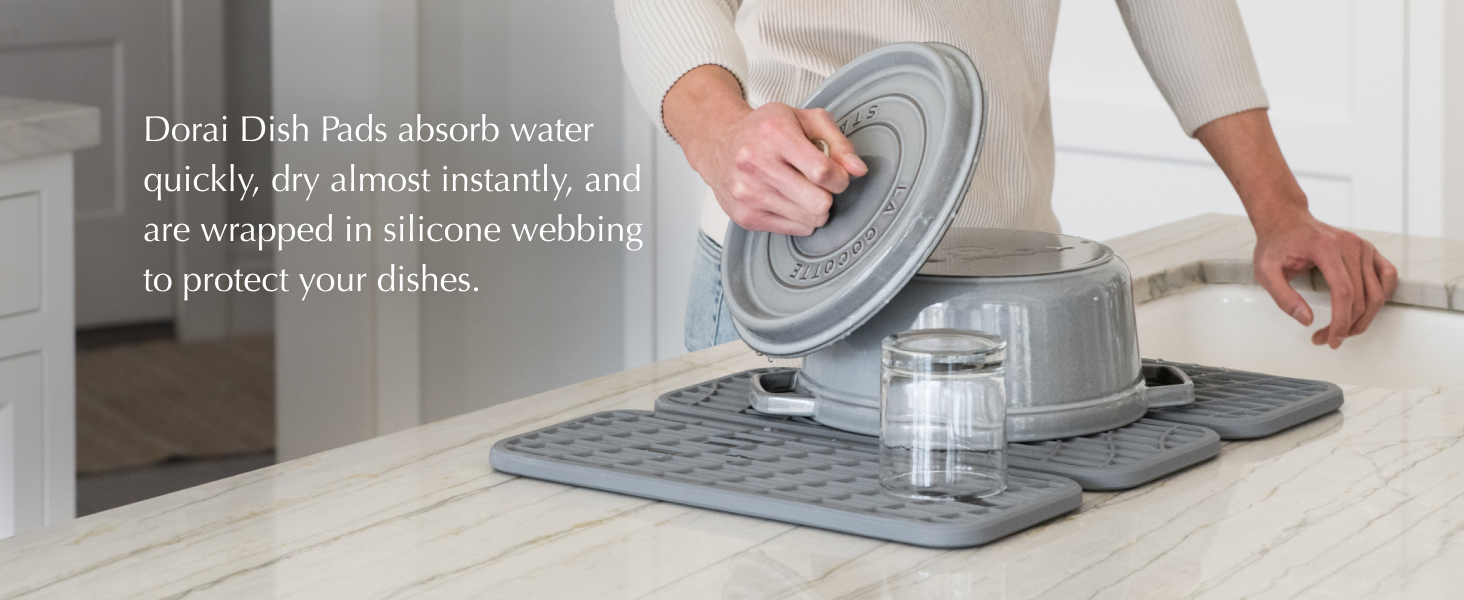 dorai dish pads absorb water instant drying protects dishes kitchen
