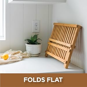 bamboo drying rack dish wooden folding utensil holder kitchen bambo drainer dryer small space dishes