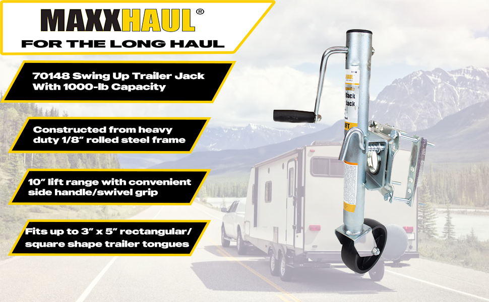 trailer jack boat utility swing swivel side wind lift raise tongue swing back Ram Curt MaxxHaul