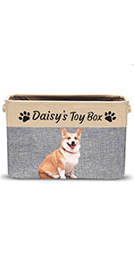 Personalized Dog Toy Storage Basket Bin