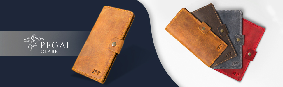 PEGAI leather checkbook cover
