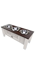 GrooveThis Woodshop Triple Elevated Dog Bowl