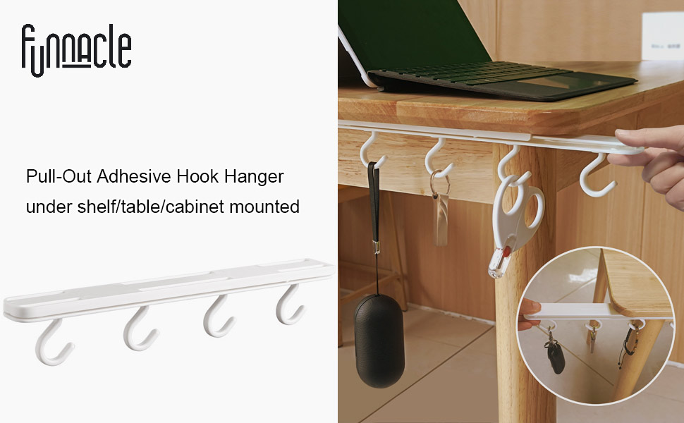 pull out hook rack under cabinet