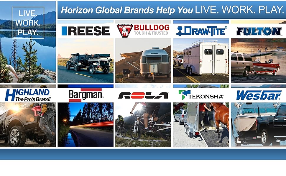 Reese Bulldog Draw-Tite Fulton Highland Bargman Rola Tekonsha Wesbar hitch light towing