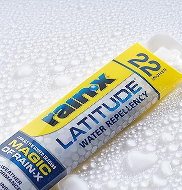 Rain-X Latitude Water Repellency Wiper Blade laying on top of water beads
