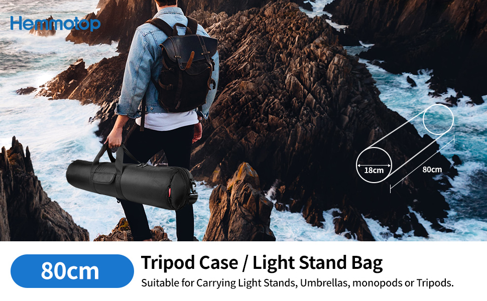 Hemmotop Tripod Carrying Case Bag 31x7in80x18cm Heavy Duty with Storage Bag